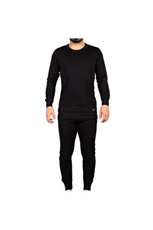 Unisex Siyah Alt Üst Takım Termal Içlik Bere Hediyeli