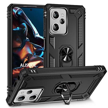 Gpack Xiaomi Poco X5 Pro 5G Kılıf Vega Tank Koruma Standlı Yüzüklü Mıknatıslı