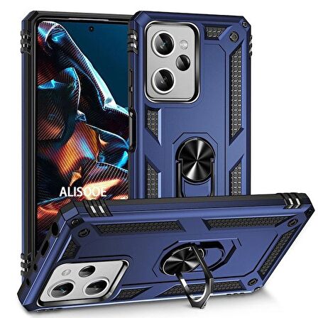 Gpack Xiaomi Poco X5 Pro 5G Kılıf Vega Tank Koruma Standlı Yüzüklü Mıknatıslı