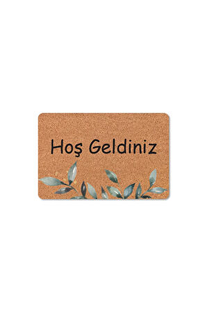 Modern Dijital Baskı - Hoş Geldiniz Yazalı Paspas - Kaymaz Taban Kapı Önü Paspası