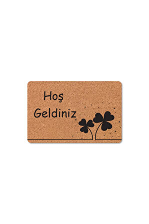 Modern Dijital Baskı - Hoş Geldiniz Yazalı Paspas - Kaymaz Taban Kapı Önü Paspası