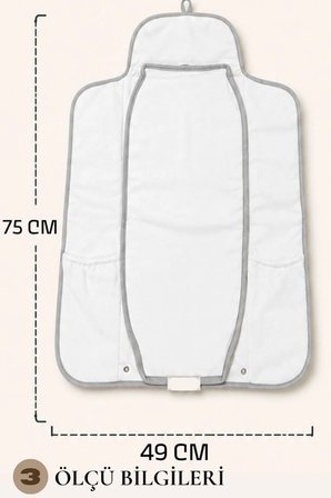 Babydola Seyahat Pratik Alt Açma Minderi Premium Kalite | Katlanabilir Bebek Alt Değiştirme Matı | Su Geçirmez | Cepli Taşınabilir Alt Açma Çantası 49x75 cm