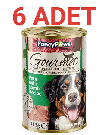 FancyPaws Kuzu Etli Yetişkin Köpek Konserve Maması X 6 Adet