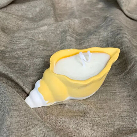 Uretti - Zekiye 1389 - El Yapımı Deniz Ürünleri Temalı Taş Tozu Objelerde  Kokulu Soya Mum - Sarı