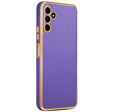 Gpack Samsung Galaxy A34 Kılıf Bark Parlak Silikon Renkli Kenarları Rose
