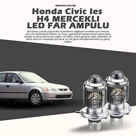 Honda Civic İes Mercek Led Xenon Uzun - Kısa Çift Renk