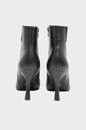 Klasik Hakiki Deri Fermuarlı Kadın Bot