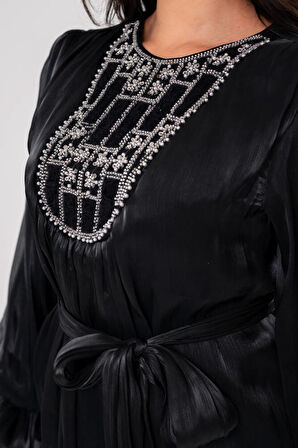 Taş işlemeli Kemer Detaylı Bluz BLZ16086