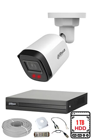 FURY DAHUA 1 Kameralı Gece Görüşlü Su Geçirmez FULL HD Güvenlik Kamerası Seti 1TB