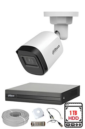 FURY DAHUA 1 Kameralı Gece Görüşlü Su Geçirmez FULL HD Güvenlik Kamerası Seti 1TB
