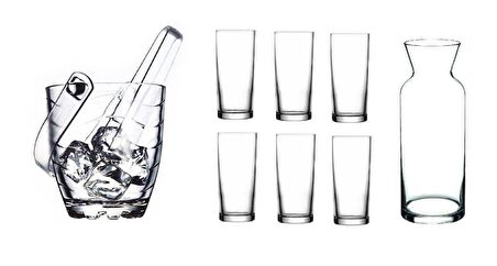Paşabahçe rakı bardak ve 9 prç. rakı bardağı ve buz kovası seti 