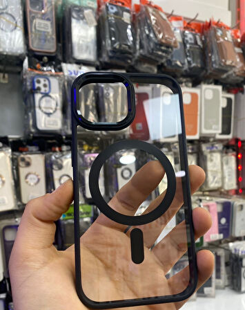 İPHONE 15 PRO UYUMLU MAGSAFE ÖZELLİK BYSL SERT KAPAK SİYAH