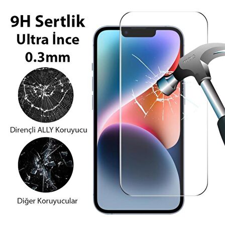 Coofbe 0.3mm 9H HD Full Kaplama Parmak İzi Bırakmaz İphone 15 Plus Ekran Koruyucu Darbe Emici