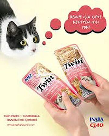 Ciao Inaba Twin Packs Ton Balıklı ve Tavuklu Kedi Çorbası 2 x 40 G