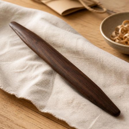 HICOWOOD French Tipi Doğal Ceviz Ağacı Merdane – 50 cm | El Yapımı & Dayanıklı