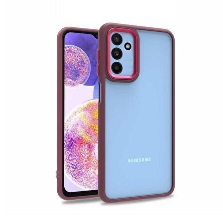 Smcase Samsung Galaxy M23 Kılıf Renkli Bumper Hybrid Flora Silikon