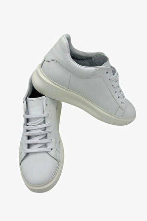 Elevold MELA Erkek Hakiki Deri 7 cm Boy Uzatan Beyaz Spor Ayakkabı