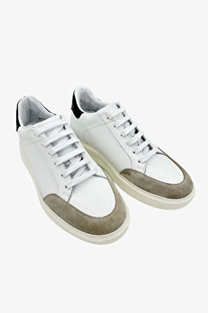 Elevold MAN Erkek Hakiki Deri 7 cm Boy Uzatan Beyaz Spor Ayakkabı