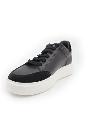 Elevold MAN Erkek Hakiki Deri 7 cm Boy Uzatan Siyah-Beyaz Spor Ayakkabı