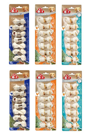 8in1 Delights Bones 3 Çeşit Karma Xs Köpek Ödül Kemiği 7 Li X 6 Adet