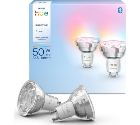 Philips Hue Essential 4.7W GU10 345 Lumen Renkli Akıllı Spot Ampul (2'li Ekopaket)