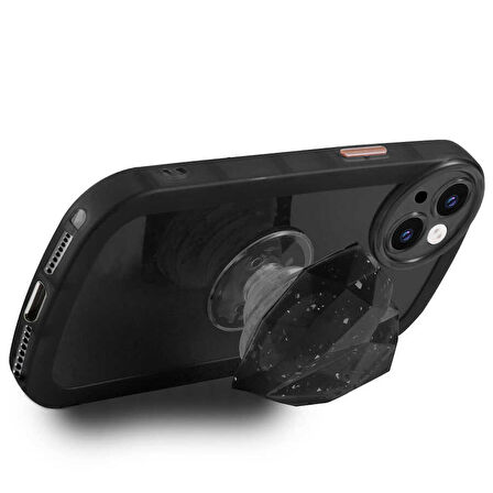 Smcase iPhone 13 Kılıf Kamera Korumalı Ofro Soketli Stand Kapak