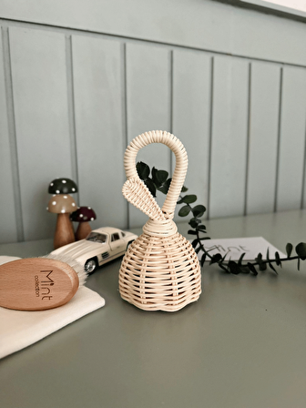 Rattan Çıngırak Bebek Oyuncağı Bambu Mintcollection