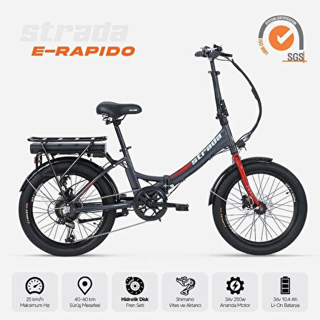 Strada E-Rapido 20 Jant Folding Elektrikli Bisiklet
