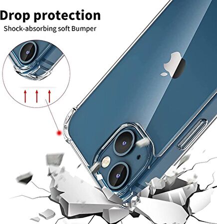 Smcase iPhone 14 Plus Kılıf Darbe Korumalı Tpu Silikon  Nano Ekran Koruyucu