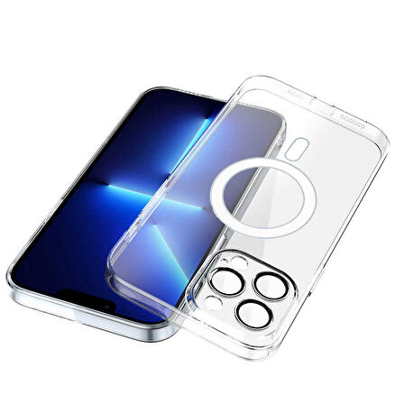Smcase iPhone 14 Pro Max Kılıf Kamera Korumalı Magsafe Wiriless Özellikli Sert PC Porto Kapak