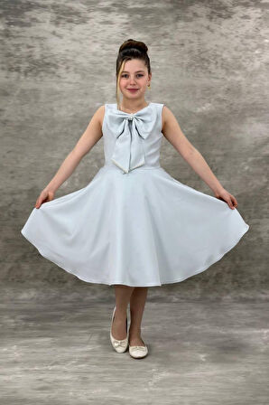 Fiyonklu Kız Çocuk Elbisesi