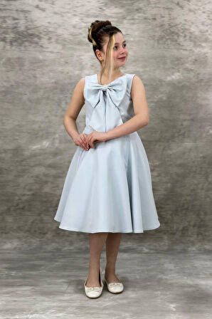 Fiyonklu Kız Çocuk Elbisesi