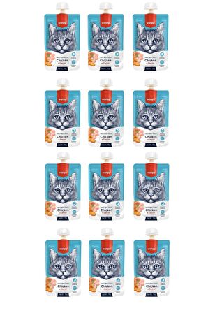 Taze Tavuklu & Havuçlu Kedi Et Ezmesi 90 Gr. X 12 Adet