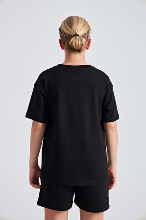 Futbol Sahası Desenli %100 Pamuk Erkek Çocuk  Oversize Tişört