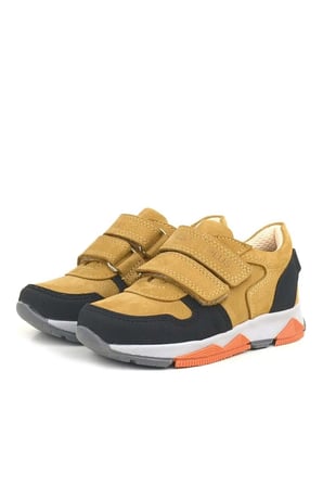 OrtopedikAL 3880 Rakerplus Hakiki Deri Sarı Siyah Çocuk Sneakers Spor Ayakkabı Cırtlı