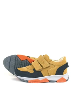 OrtopedikAL 3880 Rakerplus Hakiki Deri Sarı Siyah Çocuk Sneakers Spor Ayakkabı Cırtlı