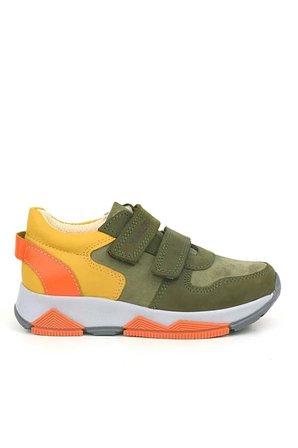 OrtopedikAL 3880 Rakerplus Hakiki Deri Haki Turuncu Sarı Çocuk Sneakers Spor Ayakkabı Cırtlı