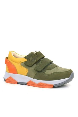 OrtopedikAL 3880 Rakerplus Hakiki Deri Haki Turuncu Sarı Çocuk Sneakers Spor Ayakkabı Cırtlı