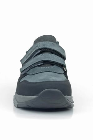 OrtopedikAL 3880 Rakerplus Hakiki Deri Koyu Gri Siyah Çocuk Sneakers Spor Ayakkabı Cırtlı