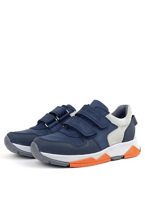 OrtopedikAL 3880 Rakerplus Hakiki Deri Gri-KoyuLacivert Çocuk Sneakers Spor Ayakkabı Cırtlı