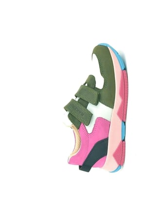 OrtopedikAL 3880 Rakerplus Hakiki Deri Yeşil Beyaz Pembe Çocuk Sneakers Spor Ayakkabı Cırtlı