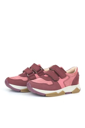 OrtopedikAL 3880 Rakerplus Hakiki Deri Bordo Pembe Çocuk Sneakers Spor Ayakkabı Cırtlı