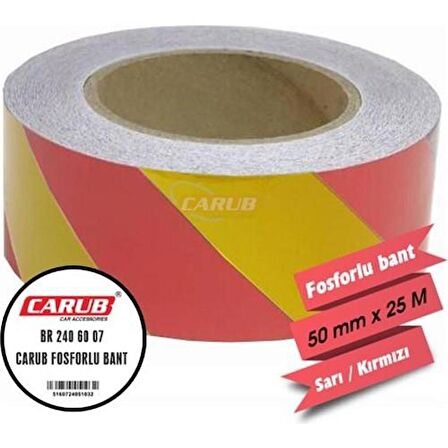  Fosforlu Bant 5 Cm x 25M Sarı Kırmızı