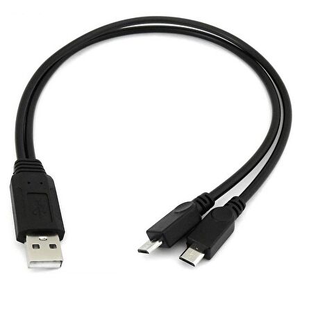 Micro Usb Y Kablo Data Power Çevirici Dönüştürücü Çoklayıcı Kablo