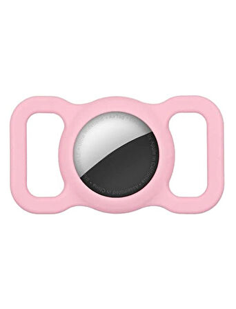 Airtag Kılıfı Silikon Tasmaya Uyumlu ( Pembe ) 