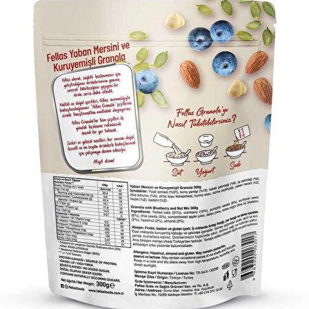 Granola - Yaban Mersinli & Kuruyemişli 300g