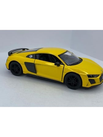 Kinsmart 2020 Audi R8 Coupe - Çek Bırak 5inch. Lisanslı Model Araba, Oyuncak Araba 1:36 Sarı