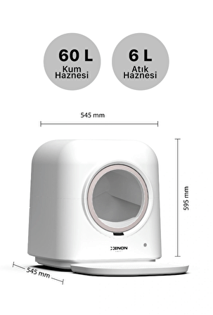 Akıllı Otomatik Kedi Tuvaleti Wi-Fi Uygulama ile Uzaktan Kontrol, 60 L Hazne, 6 L Atık haznesi-UV Kötü Koku Temizleme 40 Adet Çöp Torbası ve Koku tableti Hediyeli X8620 