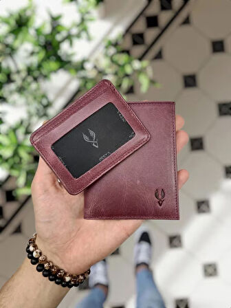 VİSSO 155 Bordo Renk HAKİKİ DERİ İSME ÖZEL YAVRU GEÇME KARTLIKLI KADIN ERKEK CÜZDAN Çanta Erkek Kadın Bordo Tiguan