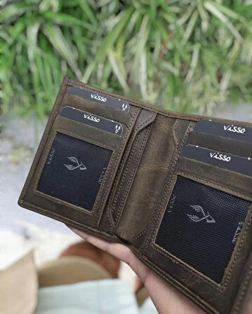 VİSSO 155 Kahve Matrix  HAKİKİ DERİ İSME ÖZEL YAVRU GEÇME KARTLIKLI KADIN ERKEK CÜZDAN Çanta BAY Bayan  Kahve Matrix